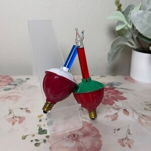 Vintage Style Christmas Bubble Light Bulbs C7 Base Red Blue Green - 2 - UNTESTED